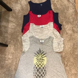 4 matching tank tops